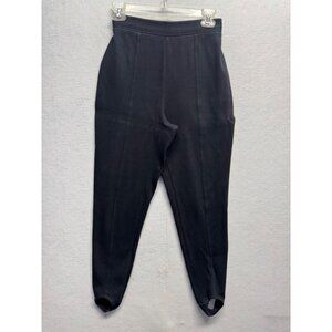 Black High-Waisted Stretch Stirrup Pants For Women